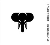 
black elephant head logo, elephant vector icon
