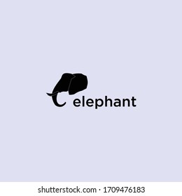 black elephant icon logo vector