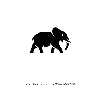 black elephant image logo design vector illustration