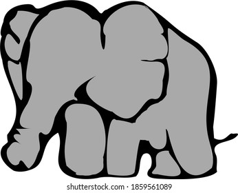 Schwarzer Elefant, isolierter Tiervektor