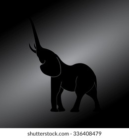 Black elephant silhouette. Vector