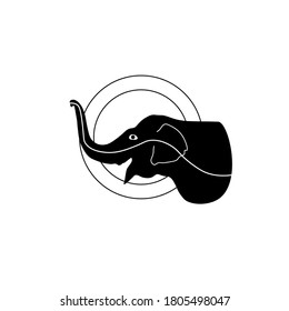 Black elephant silhouette vector eps. Elephant icon on white backround
