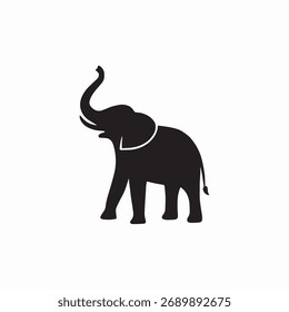 Black Elephant Silhouette Vector Graphic