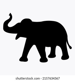 Black elephant silhouette vector Illustration.