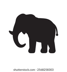 Black Elephant silhouette vector illustration on white background.

