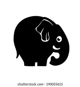 Black elephant symbol. Vector illustration