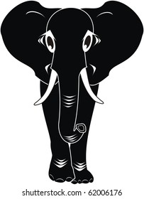 Black elephant - vector illustration, cartoon, toy, fantastic character