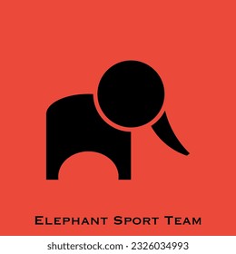 Logo del vector elefante negro. Ilustración del elefante.