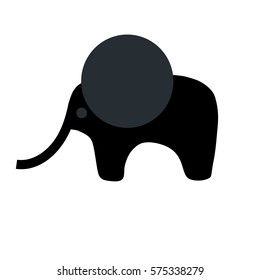 black elephant vector sign