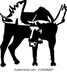 Black elk with big horns logo