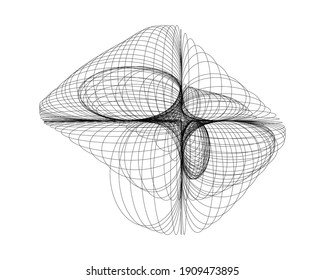 Black ellipse on white background Abstract lines Minimalistic modern Design element Vector Illustration