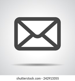 black email button icon on a grey background 