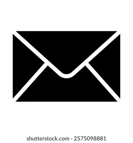 Black email icon. Envelope symbol for website
