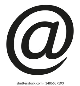 Black email at icon isolated on white background