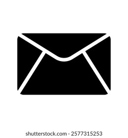 Black email icon. Mail envelope pictogram. Email letter silhouette
