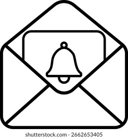 Icono negro del email con la insignia de la notificación