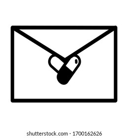 Black email icon. Open envelope pictogram. Mail symbol, email and messaging, email marketing campaign for website design, mobile application, ui. Sending or receiving email concept working process.