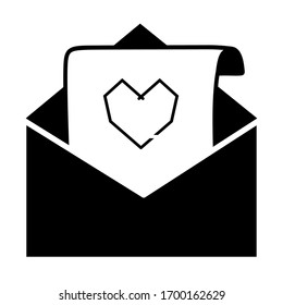 Black email icon. Open envelope pictogram. Mail symbol, email and messaging, email marketing campaign for website design, mobile application, ui. Sending or receiving email concept working process.