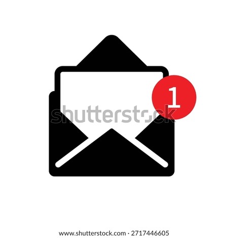 Black email notice template. flat simple style trend modern edm e-mail logotype graphic design isolate, concept of you've got mail and full inbox
