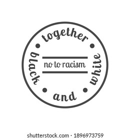 Emblema negro, aislado en un fondo blanco. Concepto de racismo, ilustración vectorial.