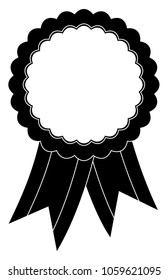 Black Emblem Ribbon or Banner for presentation ceremony and celebrations on a isolated white background as vector