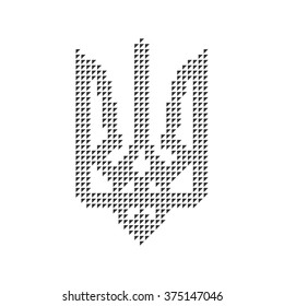 black emblem of ukraine from triangles. concept of symbolism, kyiv, mark of distinction, ukrainian revolution. isolated on white background. flat style trend modern logo design vector illustration