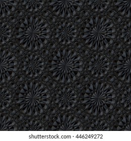 Black Embossed Extrusion Geometric Pattern