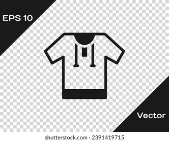 Black Embroidered shirt icon isolated on transparent background. National ukrainian clothing.  Vector