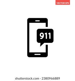 Schwarzer Notruf 911 gefülltes Symbol, einfaches Nothelfdesk flaches Design-Piktogramm, Infografik-Vektorgrafik für die Website-Schaltfläche des App-Logos ui ux Interface-Elemente einzeln auf weißem Hintergrund