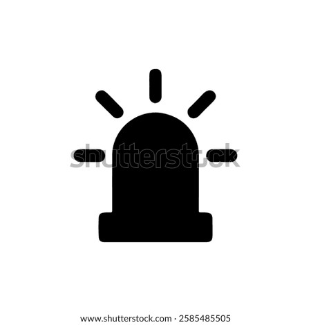 Black Emergency siren silhouette vector illustration on white background