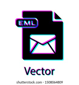 Black EML file document. Download eml button icon isolated on white background. EML file symbol.  Vector Illustration