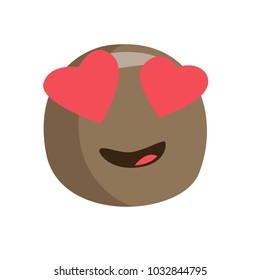 black emoji in love. Isolated Vector Illustration. Flat design