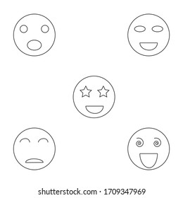 black emoji set on background