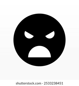 Black emoticon show its expression. Silhouette of face expression with emoticon