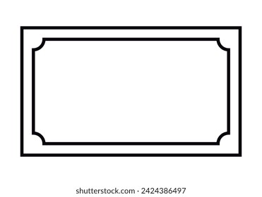 Icono negro vacío de certificado o marco.