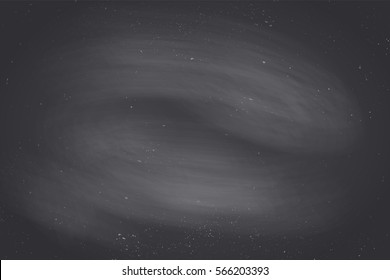 Black empty chalkboard background, surface and texture with copy space. Template for restaurant, cafe menu design at the wall or for school theme. Vector Illustration