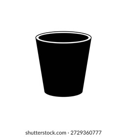 Diseño plano de Ilustración vectorial aislado de contenedor de taza vacío negro
