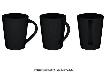 Black  empty mug. vector illustration