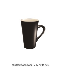 Black  empty mug. vector illustration