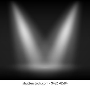 Black Empty Photo Studio Background with Spotlight. Vector illustration.