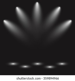 Black Empty Photo Studio Background With Spotlight. Vector Illustration.