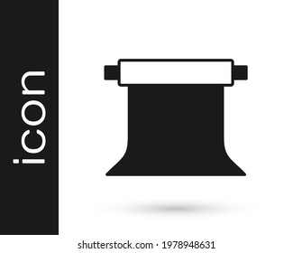 Black Empty photo studio icon isolated on white background. Screen backdrop.  Vector