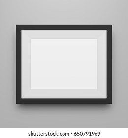 Black empty Picture Frame realistic Template