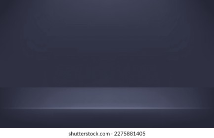 Black empty room. blank stand display or showing product. Space for selling products on the website. Vector illustration.