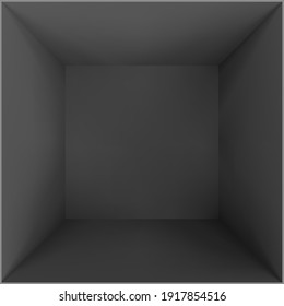 Black empty room or studio. Box top view. Vector illustration 