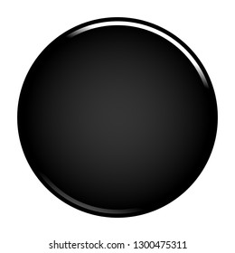 Black empty round button. Glossy icon circle shape isolated on white background. The graphic element for design saved as a vector illustration in the EPS file format.