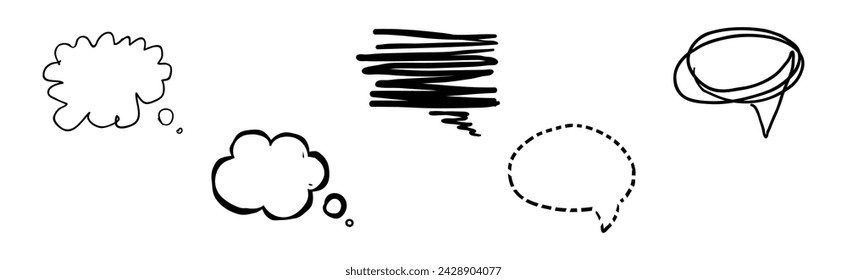 Black Empty Speech Bubble and Balloon Vector Set