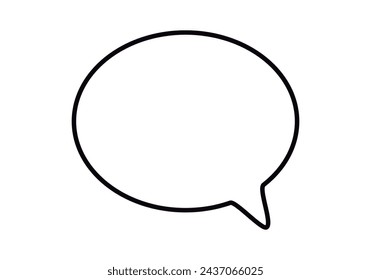 Black empty speech bubble icon on white background.