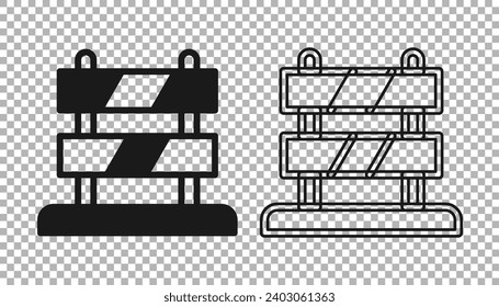 Icono de Black End de vías ferroviarias aislado en fondo transparente. Deja de firmar. El búfer ferroviario termina en el destino.  Vector