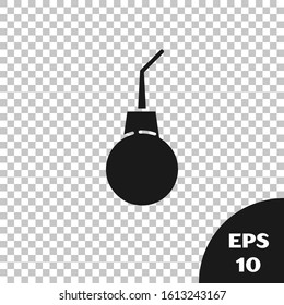 Black Enema pear icon isolated on transparent background. Medical rubber pump.  Vector Illustration